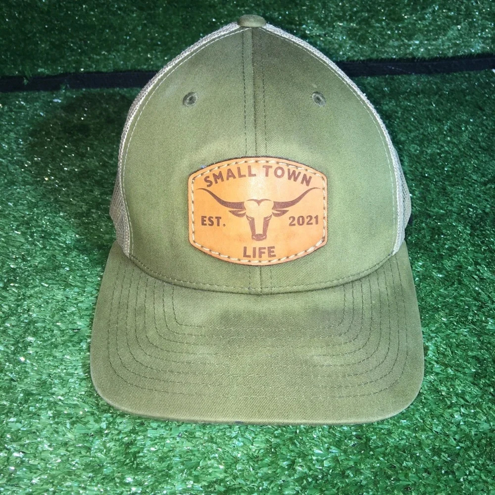 Mens SnapBack Mesh Small Town Life Patina Western Cowboy Plowboy western rancher